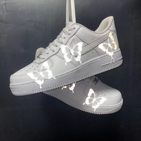 Nike Shoes - Reflective Butterfly Custom Air Force 1’s